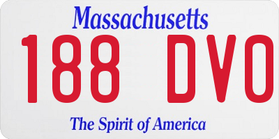 MA license plate 188DV0