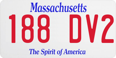 MA license plate 188DV2
