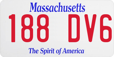 MA license plate 188DV6