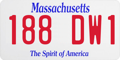 MA license plate 188DW1