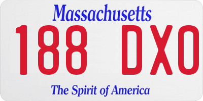 MA license plate 188DX0