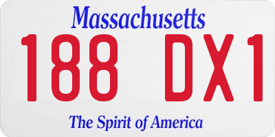 MA license plate 188DX1