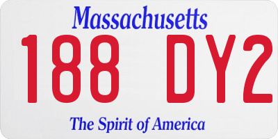 MA license plate 188DY2