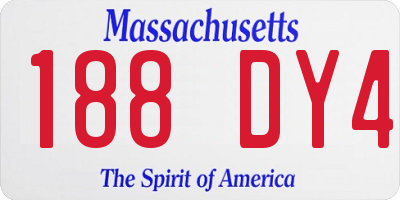 MA license plate 188DY4