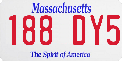 MA license plate 188DY5