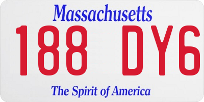 MA license plate 188DY6