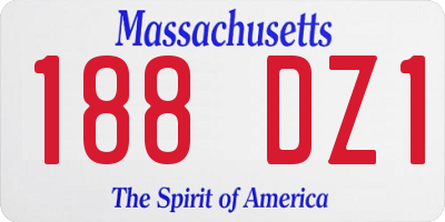 MA license plate 188DZ1