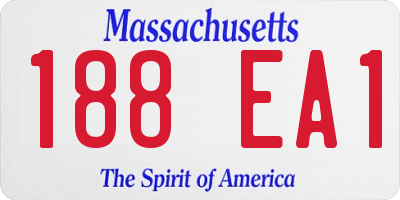 MA license plate 188EA1