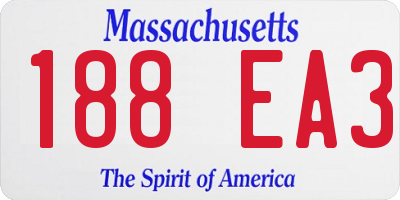 MA license plate 188EA3