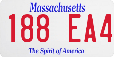 MA license plate 188EA4