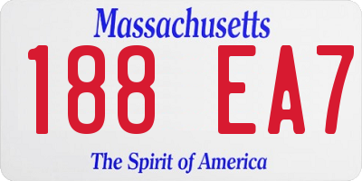 MA license plate 188EA7