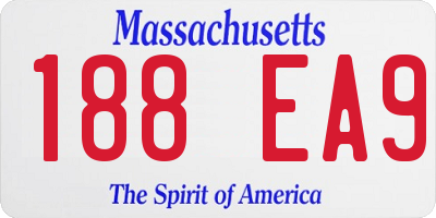 MA license plate 188EA9
