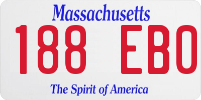 MA license plate 188EB0