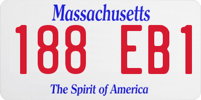 MA license plate 188EB1