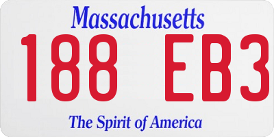 MA license plate 188EB3