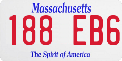 MA license plate 188EB6