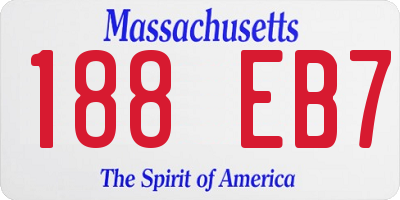 MA license plate 188EB7
