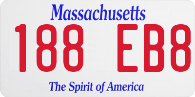 MA license plate 188EB8
