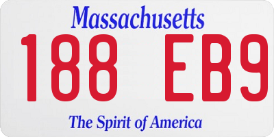 MA license plate 188EB9