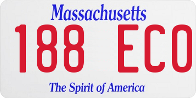 MA license plate 188EC0