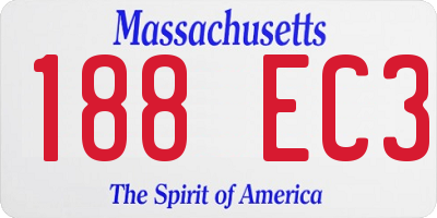 MA license plate 188EC3