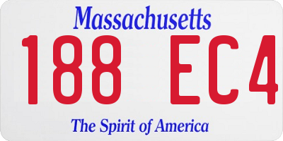 MA license plate 188EC4
