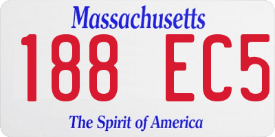 MA license plate 188EC5