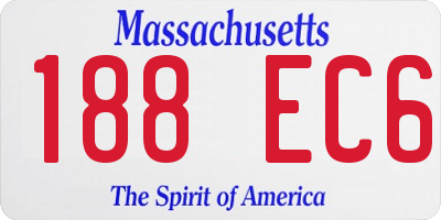 MA license plate 188EC6