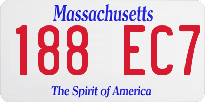 MA license plate 188EC7