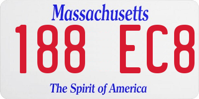 MA license plate 188EC8