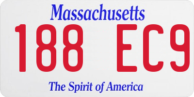 MA license plate 188EC9