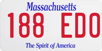 MA license plate 188ED0