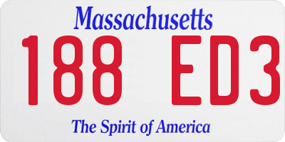 MA license plate 188ED3