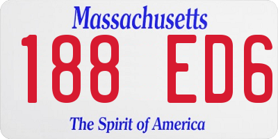 MA license plate 188ED6