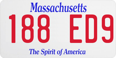 MA license plate 188ED9