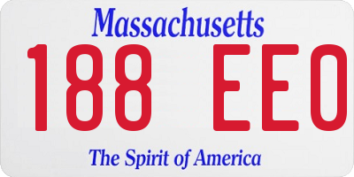 MA license plate 188EE0
