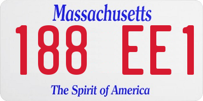 MA license plate 188EE1