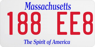 MA license plate 188EE8