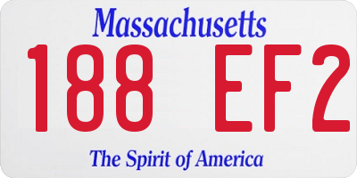 MA license plate 188EF2