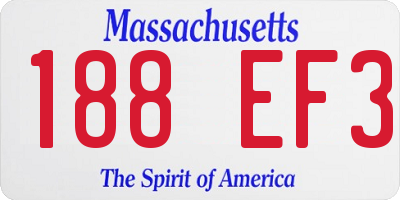 MA license plate 188EF3