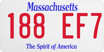 MA license plate 188EF7