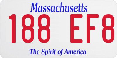MA license plate 188EF8