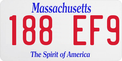 MA license plate 188EF9