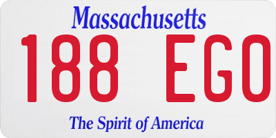 MA license plate 188EG0