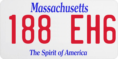 MA license plate 188EH6