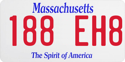 MA license plate 188EH8