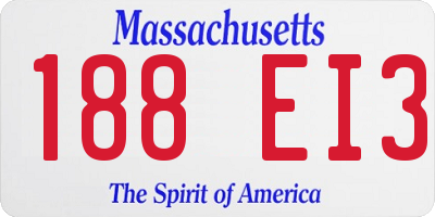 MA license plate 188EI3