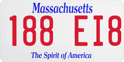 MA license plate 188EI8