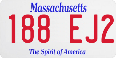 MA license plate 188EJ2