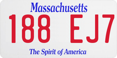 MA license plate 188EJ7